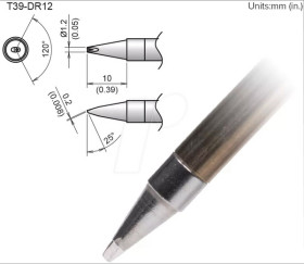 T39-DR12 Aktiv-Lötspitze T39-DR12, 1,2 mm, meißel