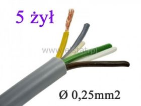 Przewód sterowniczy LiYY 5x0,25 szary