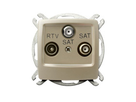 KARO Gniazdo antenowe RTV-SAT z 2 wyjściami SAT ecru perłowy GPA-S2S/m/42 OSPEL