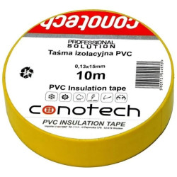 Taśma izolacyjna żółta PVC 0,13x15x10m NS