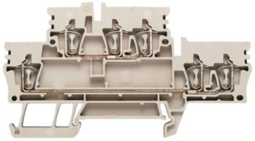 Multi level terminal block, spring balancer connection, 0.5-2.5 mm², 24 A, 8 kV, dark beige, 1216470000