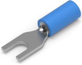 Insulated forked cable lug, 1.04-2.62 mm², AWG 16 to 14, M4, blue, 34166