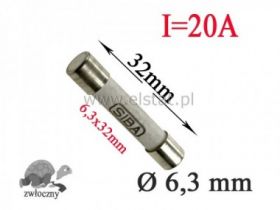 20A bezp. ceramik zwłoczny 6,3x32mm SIBA 440V