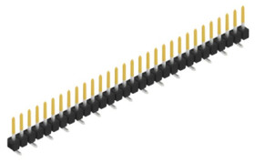 Pin header, 30 pole, pitch 2.54 mm, angled, black, SL10SMD06230S
