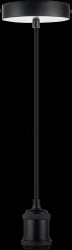 LX100182 E27 lamp socket , metal, black, 1.5-m textile cable