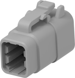 Socket housing, gray, 6 poles, DTM06-6S