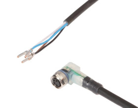 Złącze do samokonfekcjonowania M8 kątowe żeńskie druga końcówka niezarobiona 4-pinowe 4x0.34mm² PUR IP67 5m VK500471