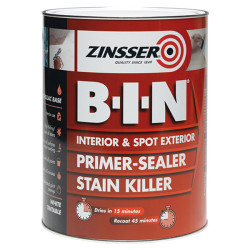 Zinsser ZN7020001D1 B.I.N&#xAE; Primer &amp; Sealer Stain Killer Paint 1 litre