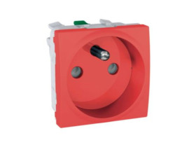 UNICA Gniazdo pojedyncze z uziemieniem bez ramki montażowej czerwone MGU3.059.03 SCHNEIDER ELECTRIC