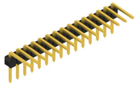 Pin header, 15 pole, pitch 2.54 mm, angled, black, SL308015G