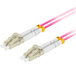 Patchcord światłowodowy MM LC/UPC-LC/UPC duplex 3mm OM4 magenta 0,5m LANBERG