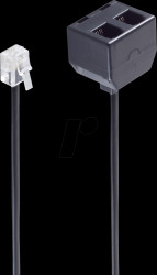 BS71231-4 Western plug 4/4 > 2 Western sockets 4/4, 0.15m