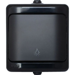 BRYZA Przycisk światło IP54 10AX 250V czarny 180903