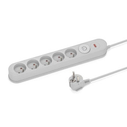 Listwa zasilająca przeciwprzepięciowa szara 5 gniazd 5m MONTIS MT138-5