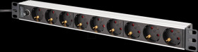 DN-95437 19" socket strip, 1U, 9-way