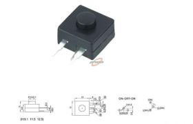 PRZEŁĄCZNIK BISTABILNY ON-ON-OFF 1A 30V VI wym.12 x 12mm LAT