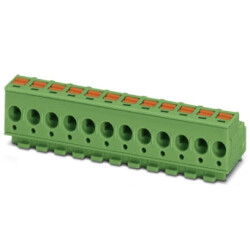 Socket header, 3 pole, pitch 5 mm, straight, green, 1848545