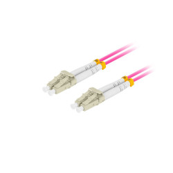 Patchcord Światłowodowy LC DUPLEX OM4 LSZH 3M fioletowy Lanberg