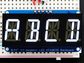 Quad Alphanumeric Display - White 0.54" Digits w/ I2C Backpack [Discontinued]
