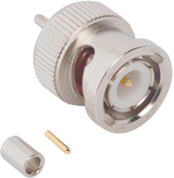 BNC plug 50 Ω, RG-178, RG-196, Belden 83265, crimp connection, straight, 112516