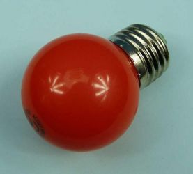 E-27 230V KULKA 0,5W 180ř RED 30lm 45x69