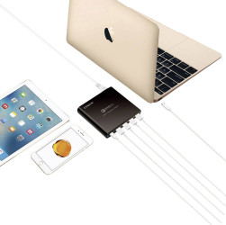 LVSUN LS-Q5U-PD Stacja ładowania USB 80 W 4x USB-A, 1x USB-C® Power Delivery, QC 3.0 czarny dom USB Power Delivery (USB