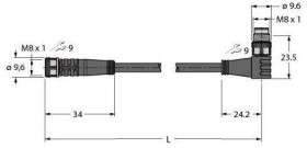 Turck 6625676 Złącze konfekcjonowane czujnika/aktuatora 1 m Ilość pinów: 3 1 szt.