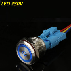 Przełącznik hermetyczny bistabilny 22 mm ( niebieski ) LED 230V
