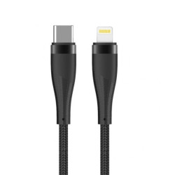 Kabel USB-C - Lightning 1.0M 27W czarny nylon - Maxlife MXUC-08