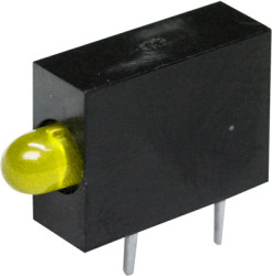 Signal light, yellow, 3 mcd, pitch 5.08 mm, LED number: 1, RTE.3104Y
