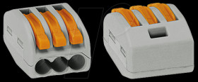 222-413 Connecting socket terminal, 3-way, 0.08 - 4.0 mm²