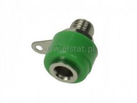 Gniazdo bananowe 4mm 15mm zielone 24.246 nikiel