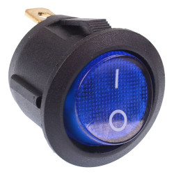 Blue illuminated On-Off Round Rocker Switch 12V SPST