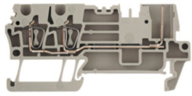 Through terminal block, spring balancer connection, 0.5-4.0 mm², 3 pole, 24 A, 6 kV, dark beige, 1815090000
