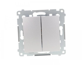 Simon 54 Przycisk podwójny, szybkozłącza, srebrny mat DP2.01/43