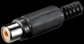 RCA coupling with bend protection, black