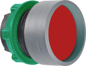 Pushbutton, unlabeled, unlit, groping, waistband round, red, front ring light gray, mounting Ø 22 mm, ZB5AA46C0