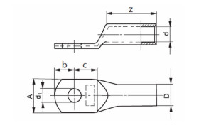 Końcówka kablowa oczkowa miedziana CU Ks 10/6 cynowana TOKAZ0100000601 RADPOL