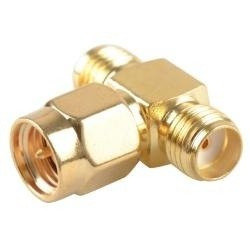 SMA Plug - 2x SMA Jack Tee Splitter