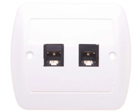 Simon Akord Gniazdo telefoniczne podwójne 2xRJ11 białe ATF2/11