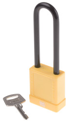 Kłódka bezpieczeństwa średnica szekli: 6.5mm ABUS z kluczem W budynkach, na zewnątrz aluminiowo-stalowa Żółty