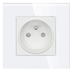 Gniazdo szklane pojedyncze z bolcem - białe - Tawoia Glass