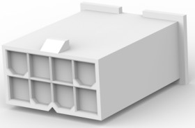 Plug housing, 8 pole, pitch 4.2 mm, straight, natural, 1969598-8