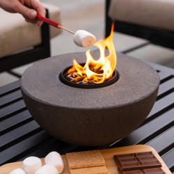 Concrete Semi-Round Fire Pit - Unique Outdoor Centerpiece
