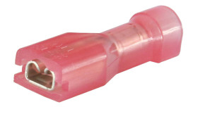 Konektor płaski Żeński 0.8 x 2.8mm 0,5 → 0,75 mm², 22 → 18 AWG długość 18mm Izolacja: Izolowane Cyna