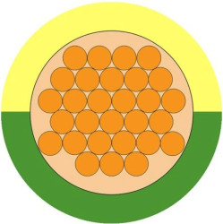 Przewód zasilający 1 Core Polichlorek winylu PVC Sheath Zielony/Żółty 4.8mm od , 750 V