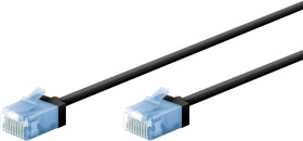 Ultra-elastyczny CAT 6A kabel krosowy, slim, U/UTP, czarny - Długość kabla 7.5 m