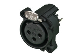 XLR panel socket, 3 pole, gold-plated, polyamide, NC3FAAV