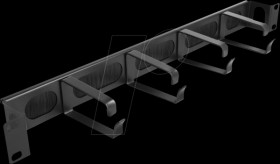 67033 19" cable management brush strip, 4 brackets, 1U, black