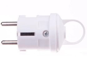 Wtyczka prosta 10/16A 250V 2P+Z z uchwytem biała EM-GRC-01 P0038